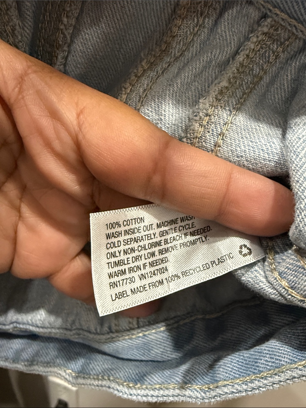 Wild Fable Two-Tone Light Blue Cropped Denim Jacket - Small - Picture 4 of 4